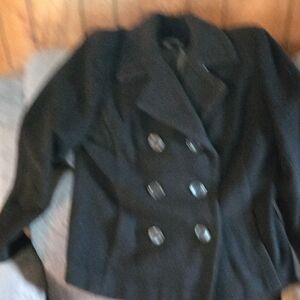 Petite Sophisticate Black Pea Coat